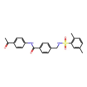 N-(4-acetylphenyl)-4-[(2,5-dimethylbenzenesulfonamido)methyl]benzamide structure