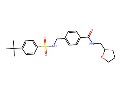 4-[(4-tert-butylbenzenesulfonamido)methyl]-N-[(oxolan-2-yl)methyl]benzamide structure