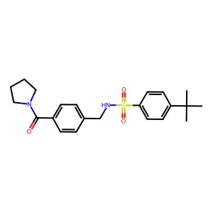 4-tert-butyl-N-[4-(1-pyrrolidinylcarbonyl)benzyl]benzenesulfonamide structure