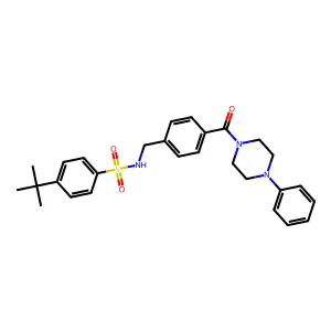 4-(tert-butyl)-N-(4-(4-phenylpiperazine-1-carbonyl)benzyl)benzenesulfonamide structure