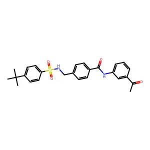 N-(3-acetylphenyl)-4-[[(4-tert-butylphenyl)sulfonylamino]methyl]benzamide structure