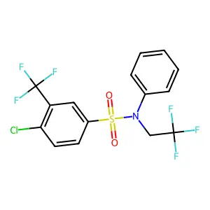 4-chloro-N-phenyl-N-(2,2,2-trifluoroethyl)-3-(trifluoromethyl)benzenesulfonamide structure
