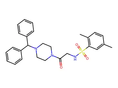 N-(2-(4-benzhydrylpiperazin-1-yl)-2-oxoethyl)-2,5-dimethylbenzenesulfonamide structure