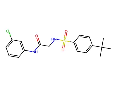 2-[(4-tert-butylphenyl)sulfonylamino]-N-(3-chlorophenyl)acetamide structure