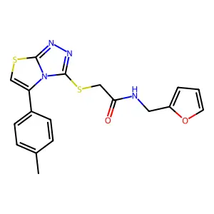N-(2-furylmethyl)-2-{[5-(4-methylphenyl)[1,3]thiazolo[2,3-c][1,2,4]triazol-3-yl]thio}acetamide structure