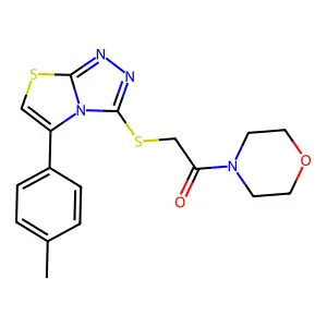 1-Morpholino-2-((5-(p-tolyl)thiazolo[2,3-c][1,2,4]triazol-3-yl)thio)ethanone structure