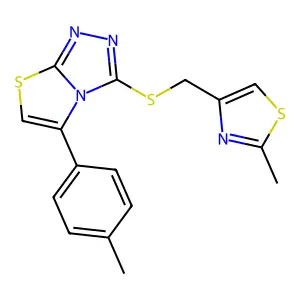 3-(((2-Methylthiazol-4-yl)methyl)thio)-5-(p-tolyl)thiazolo[2,3-c][1,2,4]triazole structure