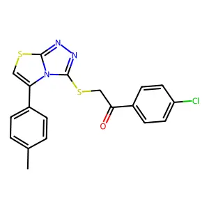 1-(4-chlorophenyl)-2-((5-(p-tolyl)thiazolo[2,3-c][1,2,4]triazol-3-yl)thio)ethanone structure