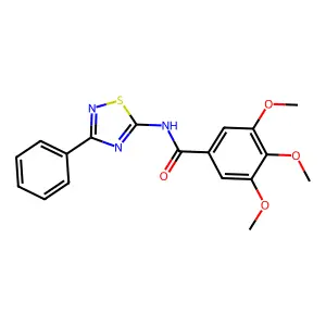 3,4,5-trimethoxy-N-(3-phenyl-1,2,4-thiadiazol-5-yl)benzamide structure