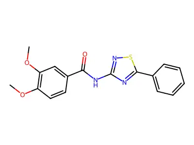 3,4-dimethoxy-N-(5-phenyl-1,2,4-thiadiazol-3-yl)benzamide structure