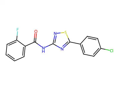 N-[5-(4-chlorophenyl)-1,2,4-thiadiazol-3-yl]-2-fluorobenzamide structure