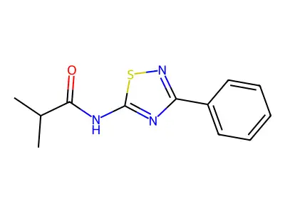 2-methyl-N-(3-phenyl-1,2,4-thiadiazol-5-yl)propanamide structure