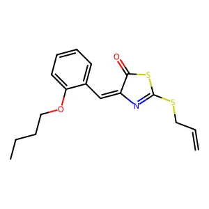 (4Z)-4-[(2-butoxyphenyl)methylidene]-2-prop-2-enylsulfanyl-1,3-thiazol-5-one structure