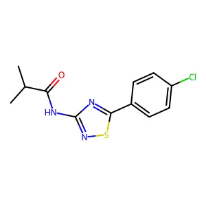 N-[5-(4-chlorophenyl)-1,2,4-thiadiazol-3-yl]-2-methylpropanamide structure