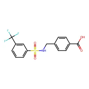 4-(((3-(Trifluoromethyl)phenyl)sulfonamido)methyl)benzoic acid structure