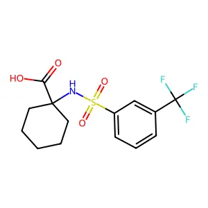 1-((3-(Trifluoromethyl)phenyl)sulfonamido)cyclohexane-1-carboxylic acid structure