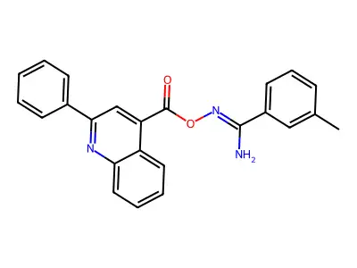 [[Amino-(3-methylphenyl)methylidene]amino] 2-phenylquinoline-4-carboxylate structure