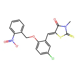 5-[[5-Chloro-2-[(2-nitrophenyl)methoxy]phenyl]methylene]-3-methyl-2-thioxo-4-thiazolidinone structure