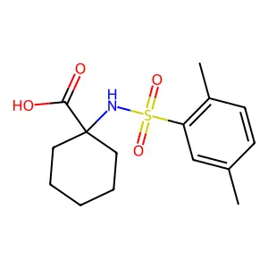 Cyclohexanecarboxylic acid, 1-[[(2,5-dimethylphenyl)sulfonyl]amino]- structure