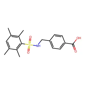 4-({[(2,3,5,6-Tetramethylphenyl)sulfonyl]amino}methyl)benzoic acid structure