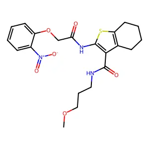 4,5,6,7-Tetrahydro-N-(3-methoxypropyl)-2-[[2-(2-nitrophenoxy)acetyl]amino]benzo[b]thiophene-3-carboxamide structure