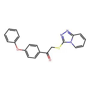 2-([1,2,4]Triazolo[4,3-a]pyridin-3-ylthio)-1-(4-phenoxyphenyl)ethanone structure
