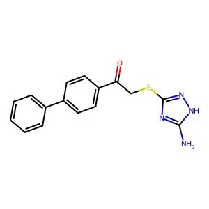 2-[(5-amino-1H-1,2,4-triazol-3-yl)sulfanyl]-1-{[1,1'-biphenyl]-4-yl}ethan-1-one structure