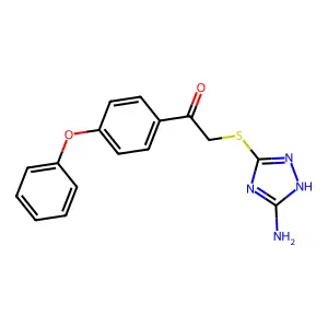 2-((5-amino-1H-1,2,4-triazol-3-yl)thio)-1-(4-phenoxyphenyl)ethanone structure