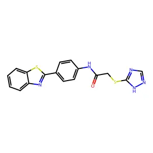 N-[4-(1,3-benzothiazol-2-yl)phenyl]-2-(1H-1,2,4-triazol-3-ylsulfanyl)acetamide structure