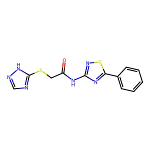 N-(5-phenyl-1,2,4-thiadiazol-3-yl)-2-(1H-1,2,4-triazol-3-ylsulfanyl)acetamide structure
