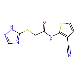 N-(3-cyano-2-thienyl)-2-(1H-1,2,4-triazol-3-ylthio)acetamide structure