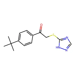 1-(4-tert-butylphenyl)-2-(1H-1,2,4-triazol-3-ylthio)ethanone structure