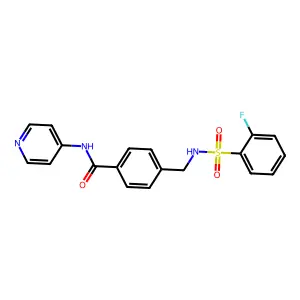 4-[[(2-fluorophenyl)sulfonylamino]methyl]-N-pyridin-4-ylbenzamide structure