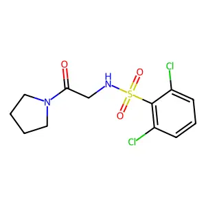 2,6-dichloro-N-(2-oxo-2-(pyrrolidin-1-yl)ethyl)benzenesulfonamide structure