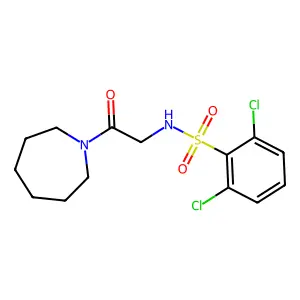 N-[2-(1-azepanyl)-2-oxoethyl]-2,6-dichlorobenzenesulfonamide structure