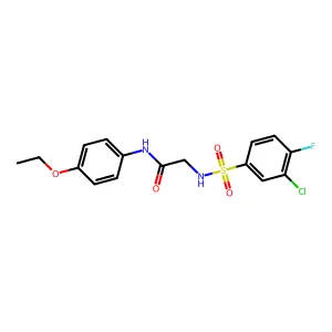 2-[(3-chloro-4-fluorophenyl)sulfonylamino]-N-(4-ethoxyphenyl)acetamide structure