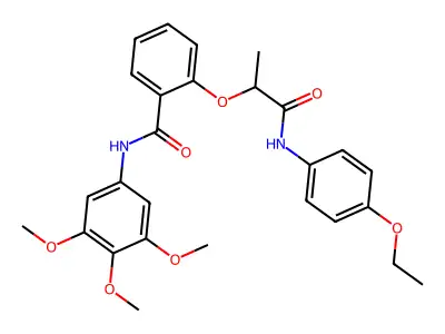 2-[1-(4-ethoxyanilino)-1-oxopropan-2-yl]oxy-N-(3,4,5-trimethoxyphenyl)benzamide structure