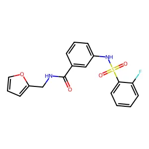 3-(2-fluorophenylsulfonamido)-N-(furan-2-ylmethyl)benzamide structure