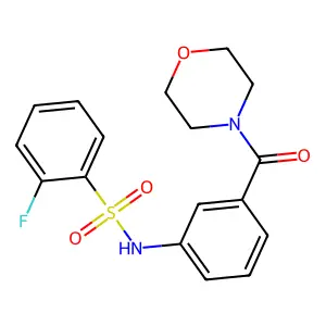 2-fluoro-N-[3-(morpholine-4-carbonyl)phenyl]benzene-1-sulfonamide structure