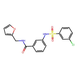 3-[(3-chlorophenyl)sulfonylamino]-N-(furan-2-ylmethyl)benzamide structure