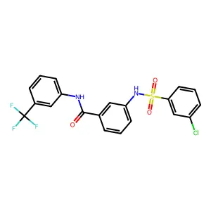 3-(3-chlorobenzenesulfonamido)-N-[3-(trifluoromethyl)phenyl]benzamide structure