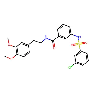 3-[(3-chlorophenyl)sulfonylamino]-N-[2-(3,4-dimethoxyphenyl)ethyl]benzamide structure