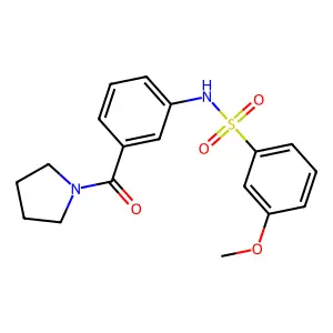 3-methoxy-N-[3-(pyrrolidine-1-carbonyl)phenyl]benzenesulfonamide structure