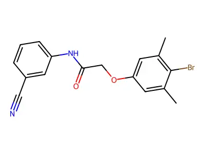 2-(4-bromo-3,5-dimethylphenoxy)-N-(3-cyanophenyl)acetamide structure