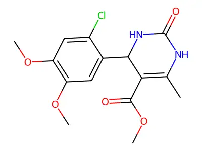 methyl 4-(2-chloro-4,5-dimethoxyphenyl)-6-methyl-2-oxo-1,2,3,4-tetrahydropyrimidine-5-carboxylate structure