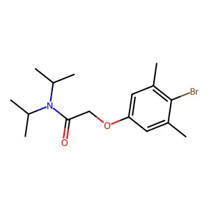 2-(4-bromo-3,5-dimethylphenoxy)-N,N-di(propan-2-yl)acetamide structure