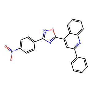 3-(4-Nitrophenyl)-5-(2-phenylquinolin-4-yl)-1,2,4-oxadiazole structure