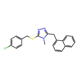 3-[(4-chlorophenyl)methylsulfanyl]-4-methyl-5-(naphthalen-1-ylmethyl)-1,2,4-triazole structure