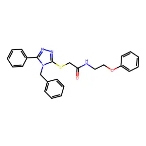 2-[(4-benzyl-5-phenyl-1,2,4-triazol-3-yl)sulfanyl]-N-(2-phenoxyethyl)acetamide structure
