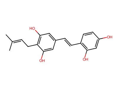 4'-Prenyl-2,4,3',5'-tetrahydroxystilbene structure